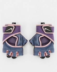 Фиолетовые женские перчатки для занятий фитнесом Nike Premium-Фиолетовый цвет
