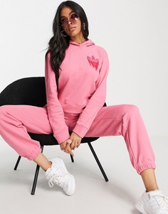 Худи розового цвета с трилистником adidas originals-Розовый цвет