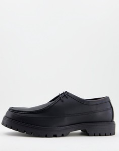 Черные ботинки со шнуровкой на массивной подошве River Island-Черный цвет