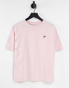 Пастельно-розовая oversized-футболка с логотипом Puma Downtown-Розовый цвет