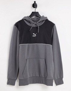 Худи серого/черного цвета PUMA CLSX-Серый