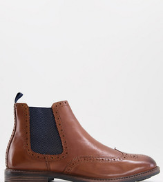 Кожаные ботинки челси светло-коричневого цвета для широкой стопы Silver Street-Коричневый цвет