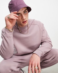 Фиолетовый свитшот в стиле oversized со вставками в рубчик (от комплекта) ASOS DESIGN-Фиолетовый цвет