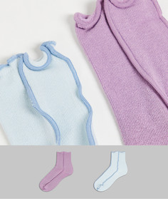 Разноцветные носки из органического хлопка с наружными швами Weekday Betty-Разноцветный