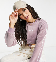 Велюровый укороченный свитшот фиолетового цвета Fila-Фиолетовый цвет