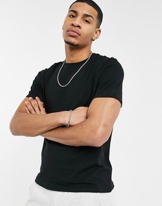 Черная футболка с круглым вырезом из органического хлопка New Look-Черный цвет