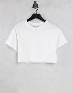 Белая укороченная футболка с рукавами реглан Topshop-Белый