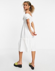 Белое платье миди с цветной строчкой Violet Romance-Белый