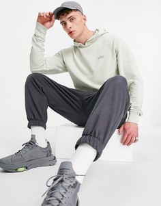 Шалфейно-зеленый худи в стиле oversized с эффектом кислотной стирки от комплекта Night Addict-Зеленый цвет