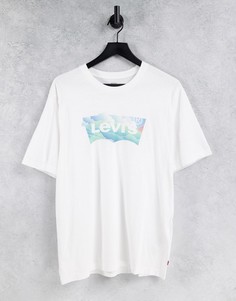 Белая футболка с большим принтом логотипа в виде крыла летучей мыши Levis-Белый Levis®