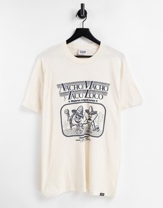 Футболка песочного цвета с принтом "Nacho Macho" Vintage Supply-Коричневый цвет