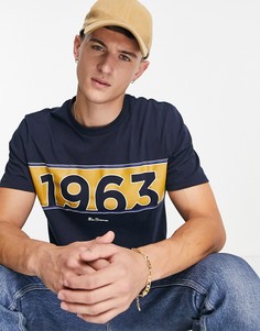 Спортивная футболка в стиле ретро с надписью "1963" Ben Sherman-Темно-синий