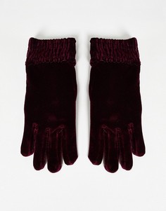 Фиолетовые бархатные перчатки SVNX-Коричневый цвет