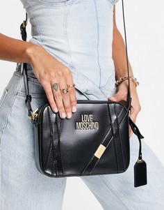 Черная стеганая сумка через плечо Love Moschino-Черный цвет