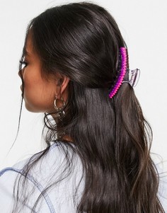 Заколка-краб для волос с резиновыми зубчиками ASOS DESIGN-Разноцветный