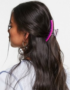 Заколка-краб для волос с резиновыми зубчиками ASOS DESIGN-Разноцветный