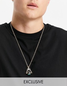 Золотистое длинное ожерелье с поворачивающейся подвеской-камнем Reclaimed Vintage Inspired-Золотистый