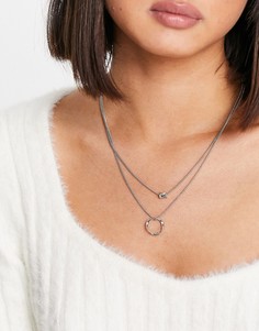 Ярусное ожерелье ASOS DESIGN-Серебряный