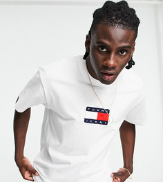 Белая свободная футболка из плотной ткани с логотипом под овчину Tommy Jeans Cozy Capsule – эксклюзивно для ASOS-Белый