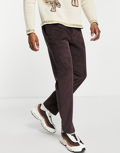 Коричневые вельветовые брюки свободного кроя River Island-Коричневый цвет
