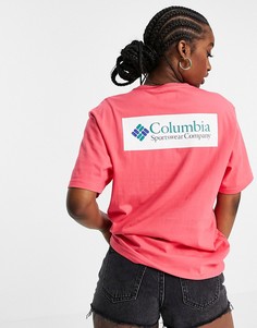 Розовая футболка с принтом Columbia-Розовый цвет