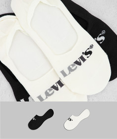 Набор из 2 пар невидимых носков белого и черного цвета Levis-Черный цвет Levis®