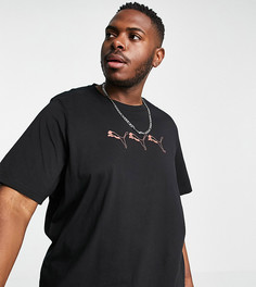 Черная футболка с повторяющимся логотипом-пумой Puma Plus – эксклюзивно для ASOS-Черный цвет