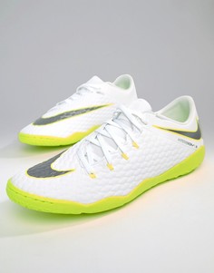 Белые футбольные бутсы для футзала Nike Hypervenom Phantomx 3 aj3814-107-Белый