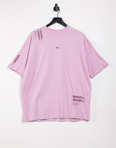 Oversized-футболка с принтом надписи ASOS 4505-Голубой