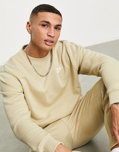 Флисовый свитшот бежевого цвета Nike Club-Нейтральный