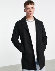 Черное пальто из искусственной шерсти Jack & Jones Originals-Черный цвет