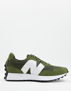 Кроссовки зеленого и цвета хаки New Balance 327 Core-Зеленый цвет