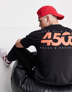 Свободная футболка с принтом на спине ASOS 4505-Черный цвет