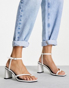 Белые босоножки на среднем каблуке Topshop Ridley-Белый
