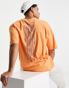 Свободная футболка с принтом на спине ASOS 4505-Оранжевый цвет