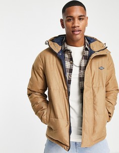 Светло-коричневый пуховик с капюшоном Jack & Jones Originals-Коричневый цвет
