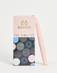 Тампоны с аппликатором из экологичных материалов для выделений очень слабой интенсивности / стандартный размер &SISTERS, 16 штук-Бесцветный