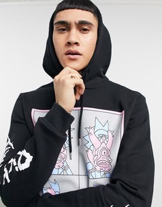Черный худи с принтом "Рик и Морти" Bershka-Черный цвет