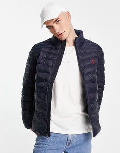 Темно-синий пуховик из переработанного нейлона Polo Ralph Lauren Terra