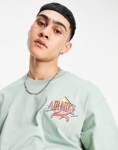 Зеленая свободная футболка с графическим принтом в стиле ретро Nike Air-Зеленый цвет