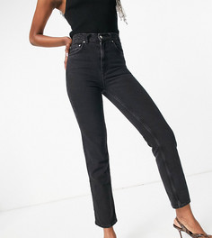 Черные джинсы прямого кроя с завышенной талией ASOS DESIGN Tall-Черный