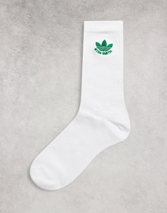 Белые носки с вышивкой логотипа Stan Smith adidas Originals-Белый