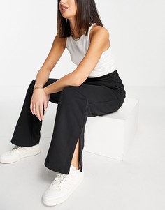 Черные брюки с разрезами по низу штанин adidas Originals adicolor Contempo-Черный цвет