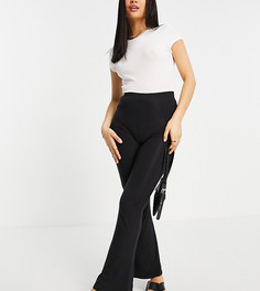 Черные расклешенные брюки ASOS DESIGN Petite-Черный цвет