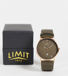 Круглые мужские часы с коричневым ремешком из искусственной кожи Limit – эксклюзивно для ASOS-Коричневый цвет