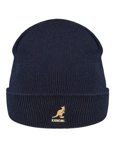 Двусторонняя шапка-бини в рубчик темно-синего и желтого цветов Kangol-Темно-синий