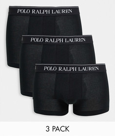 Черные боксеры-брифы Polo Ralph Lauren - Набор из 3 пар со скидкой-Черный цвет