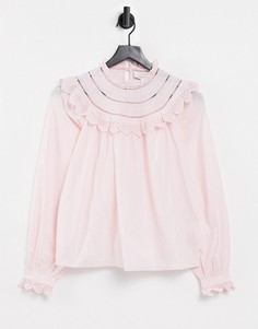 Розовая блузка из органического хлопка с оборками & Other Stories-Розовый цвет
