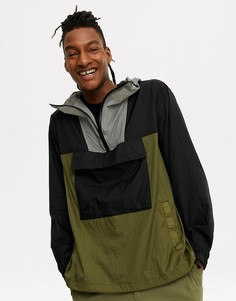 Разноцветная куртка без застежки в стиле колор-блок New Look-Черный цвет