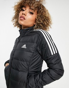 Черный пуховик с тремя полосками adidas Outdoors-Черный цвет